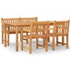 vidaXL 4 pcs conjunto de jantar p/ jardim madeira de teca maci&ccedil;a