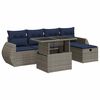 vidaXL 6 pcs conj. sof&aacute;s jardim c/ almofad&otilde;es vime PE/ac&aacute;cia cinzento