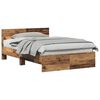 vidaXL Estrutura de Cama com Cabeceira com cabeceira Madeira antiga