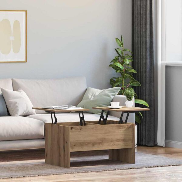 vidaXL Mesa de centro Carvalho Artesanal 102 x 50,5 x 46,5 cm