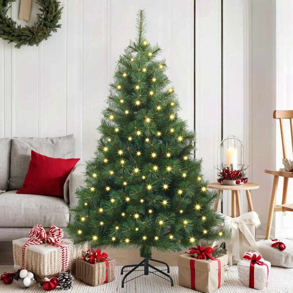 vidaXL &Aacute;rvore de Natal Artificial com 150 LEDs Verde 150 cm PE e PVC