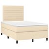 vidaXL Cama box spring c/ colch&atilde;o e LED 120x190 cm tecido cor creme