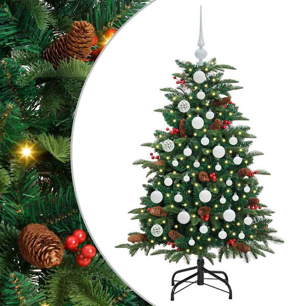 vidaXL &Aacute;rvore de Natal Artificial Verde 120 cm PVC, Metal e Pl&aacute;stico