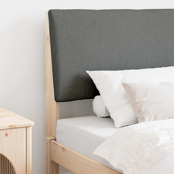 vidaXL Cabeceira estofada Cinza Escuro 90 cm