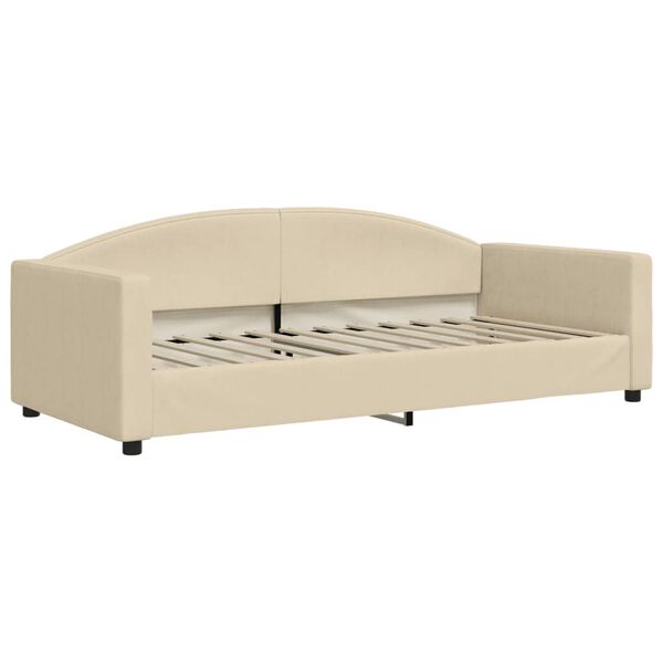 vidaXL Sofá-cama com colchão 90x200 cm tecido cor creme