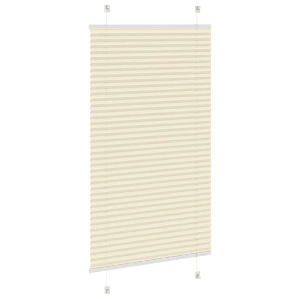 vidaXL Creme Plissada Cega 80x100 cm Largura Tecido 79,4 cm Poli&eacute;ster
