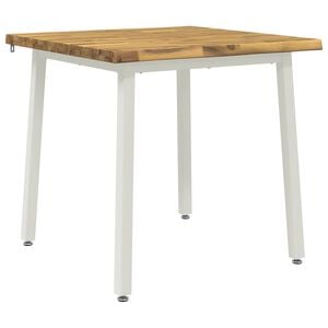 vidaXL 60 x 55 x 75 cm Madeira S&oacute;lida de Ac&aacute;cia Branco Retangular