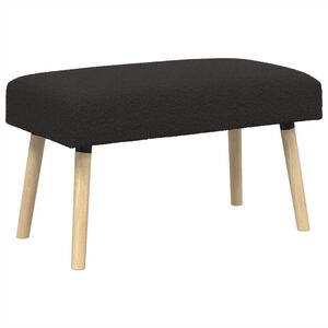 vidaXL banco Liso Preto 80 x 40 x 46 cm Boucl&eacute;