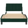 vidaXL Estrutura de cama sem colch&atilde;o Hanko 100x200 cm veludo verde-escuro