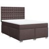 vidaXL Cama com molas/colch&atilde;o 160x200 cm tecido castanho-escuro