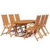 vidaXL 7 pcs conjunto de jantar para jardim madeira de ac&aacute;cia maci&ccedil;a 120-170 cm