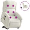 vidaXL Poltrona massagens reclin&aacute;vel elevat&oacute;ria el&eacute;trica veludo creme