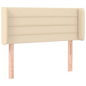 vidaXL Cabeceira de cama c/ abas tecido 83x16x78/88 cm creme