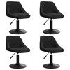 vidaXL Cadeiras de jantar girat&oacute;rias 4 pcs veludo preto