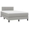 vidaXL Cama box spring c/ colch&atilde;o e LED 120x190 cm tecido cinza-claro
