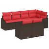 vidaXL Conjunto de Sof&aacute;s 7 unid. Castanho vime PE