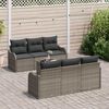 vidaXL Conjunto de Sof&aacute; de Jardim 7 pcs Cinzeto Rattan e A&ccedil;o e Vidro