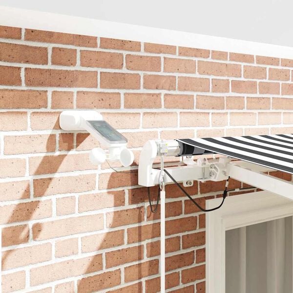 vidaXL Toldo retr&aacute;til autom&aacute;tico com LED 300x250 cm antracite/branco