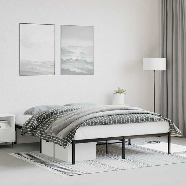 vidaXL Estrutura de cama 160x200 cm metal preto