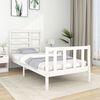 vidaXL Estrutura de cama solteiro 90x190 cm madeira maci&ccedil;a branco
