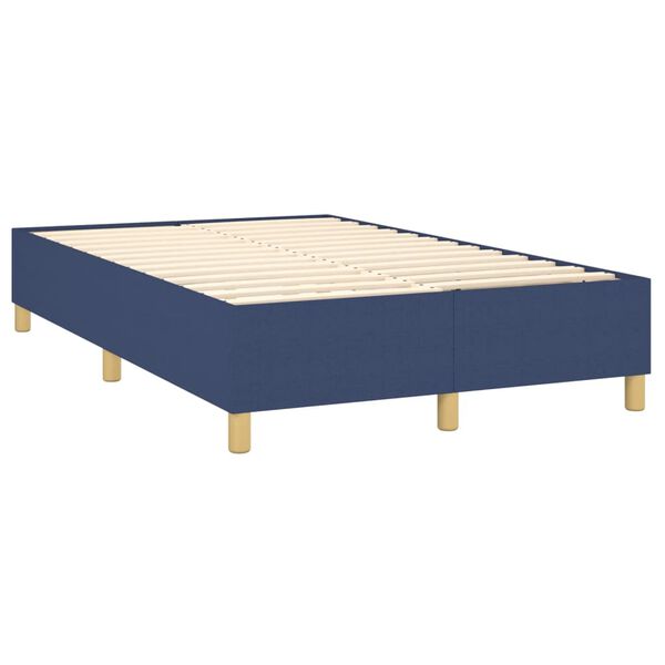 vidaXL Cama com molas/colch&atilde;o 120x200 cm tecido azul