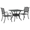 vidaXL Conjunto de Mesa de Jardim 3 pcs Preto Alum&iacute;nio Fundido