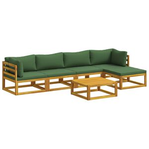 vidaXL Conjunto de Sof&aacute;s 6 unid. Natural Madeira S&oacute;lida de Ac&aacute;cia