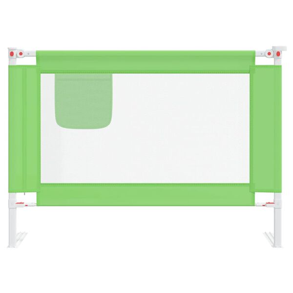 vidaXL Barra de seguran&ccedil;a p/ cama infantil tecido 90x25 cm verde
