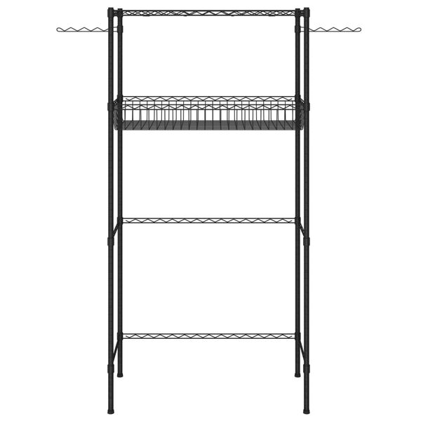 vidaXL Estante de 2 prateleiras p/ lavandaria 75x35x150 cm preto