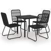 vidaXL 5 pcs conjunto de jantar para exterior vime PE e vidro