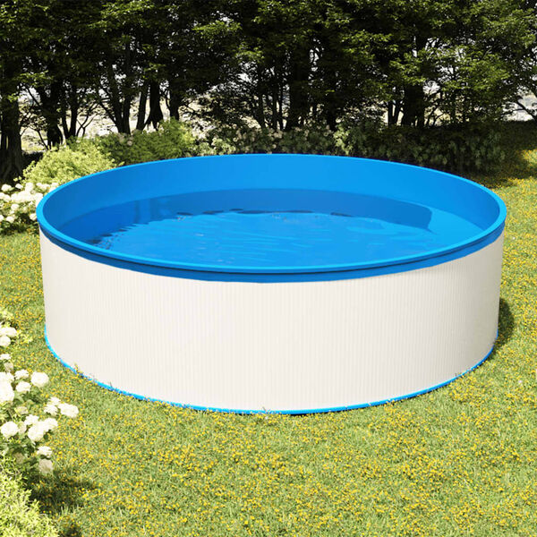 vidaXL Piscina Splasher c/ skimmer suspenso e bomba 350x90cm branco