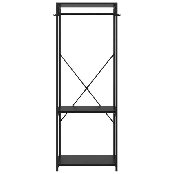 vidaXL Roupeiro 60x40x167 cm metal e contraplacado preto