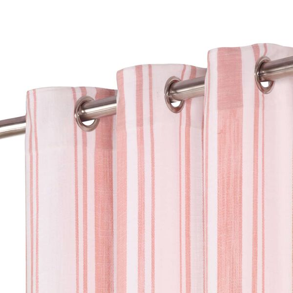 vidaXL Cortinas c/ argolas metal 2 pcs algod&atilde;o 140x225 cm riscas rosa