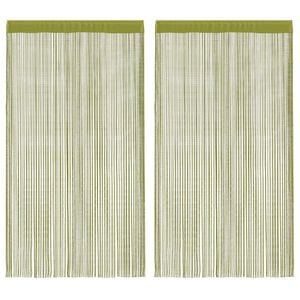 vidaXL Cortinas de fios 2 pcs 100x250 cm verde