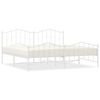 vidaXL Estrutura de cama com cabeceira e p&eacute;s 200x200 cm metal branco
