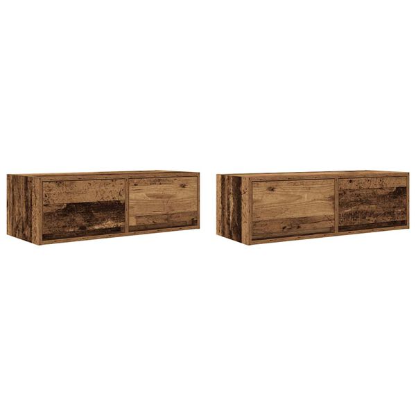 vidaXL M&oacute;veis de TV 2pcs 80x31x25,5cm deriv. madeira madeira velha