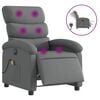 vidaXL Poltrona reclin&aacute;vel de massagens el&eacute;trica tecido cinza-escuro