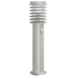 vidaXL Candeeiro de ch&atilde;o p/ exterior c/ sensor 60cm a&ccedil;o inox. prateado