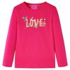 vidaXL T-shirt de manga comprida para crian&ccedil;a rosa-choque 116