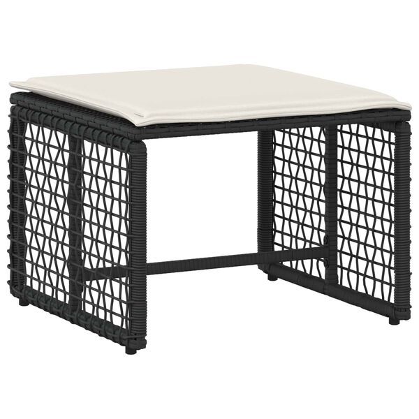 vidaXL Conjunto de M&oacute;veis para Exterior 5 pcs Preto e Branco