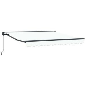 vidaXL Toldo Retr&aacute;til Manual Branco 300 x 250 cm Alum&iacute;nio e Tecido