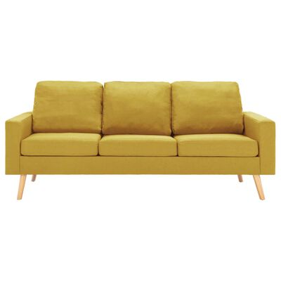 vidaXL 3 pcs conjunto de sofás tecido amarelo