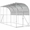 vidaXL Gaiola para Galinha Contra a Parede Prateado 600 x 150 x 215 cm