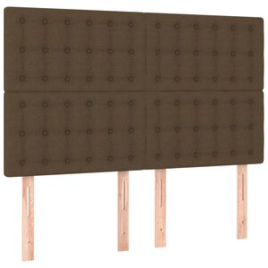 vidaXL Cabeceira Castanho Escuro 144x5x118/128 cm Tecido