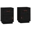 vidaXL Mesas de cabeceira 2 pcs 40x34x55 cm pinho maci&ccedil;o preto