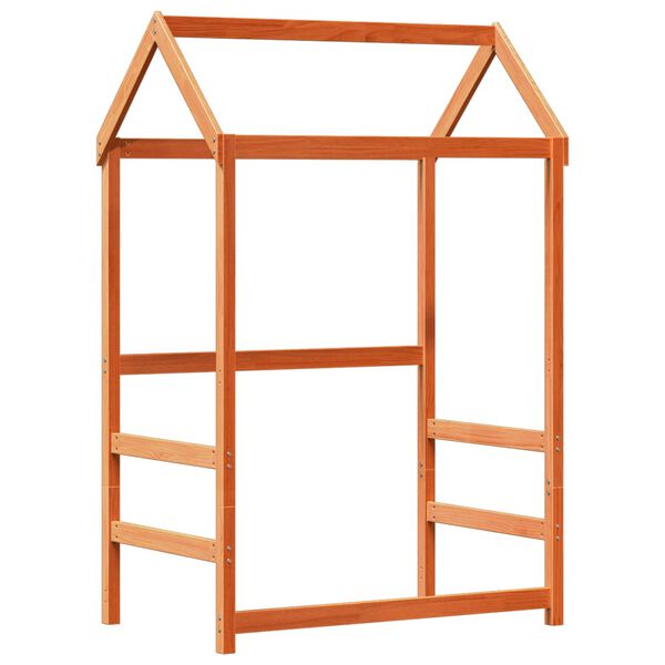 vidaXL Estrutura de cama c/ telhado 90x190cm pinho maci&ccedil;o castanho-mel