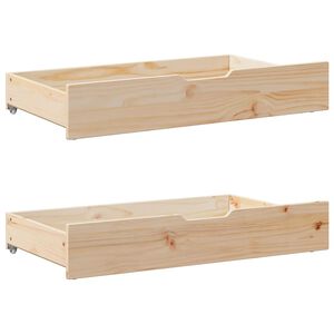 vidaXL Gavetas para cama com rodas 2 pcs 95x55x17 cm pinho maci&ccedil;o