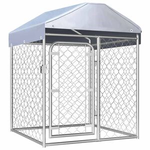 vidaXL Canil de exterior com telhado 100x100x125 cm