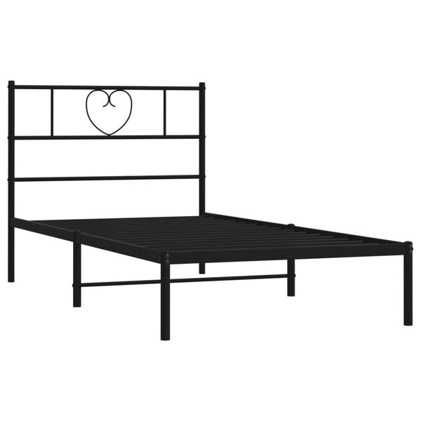 vidaXL Estrutura de cama com cabeceira 80x200 cm metal preto