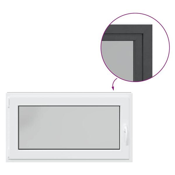 vidaXL Janela de por&atilde;o "RISOR" 110x70 cm oscilobatente DIN esquerda antracite